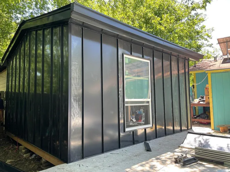 Black standing seam metal wall panels for Metal Roof Installation in Bath